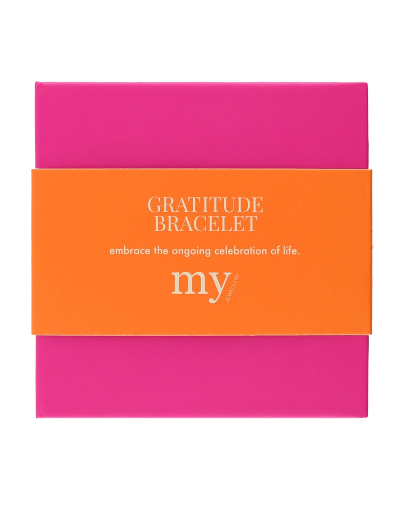 GRATITUDE BANGLE MET KLAVERS GOUD