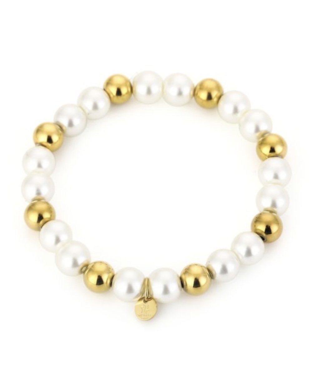 ARMBAND MET KRALEN EN PARELS GOUD