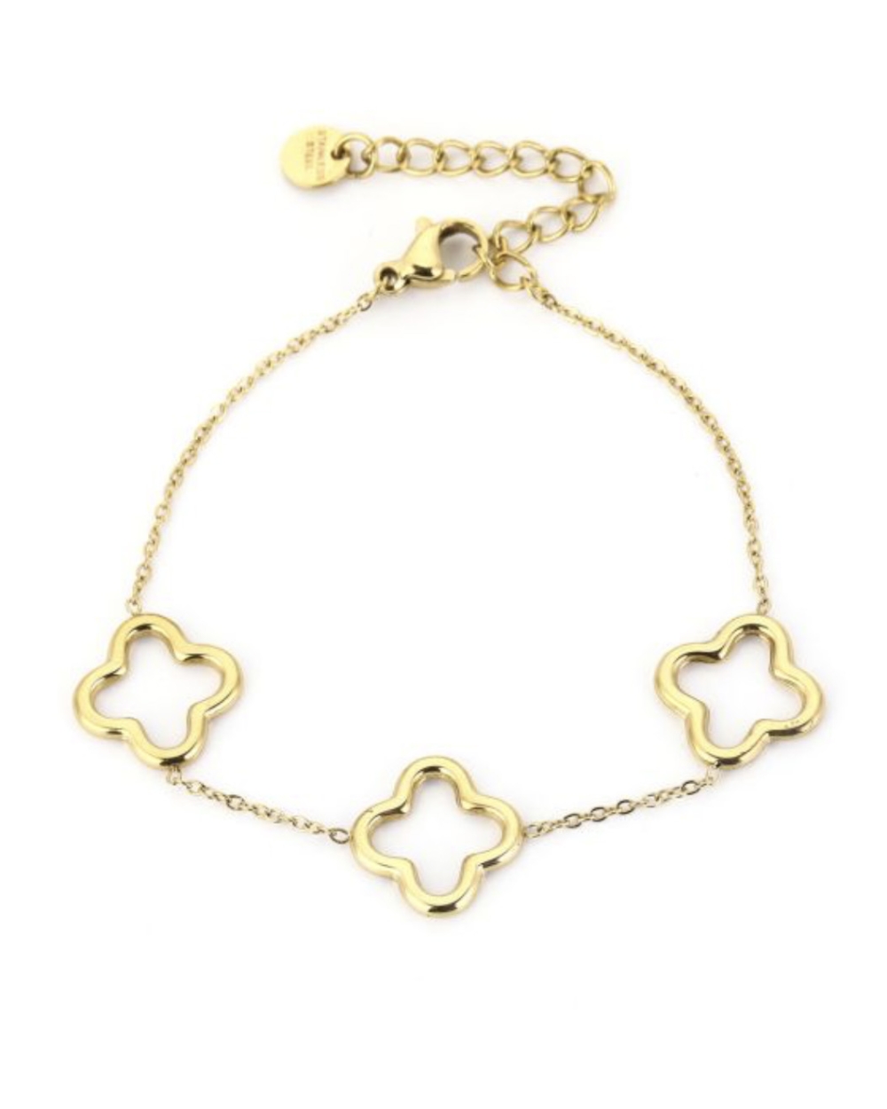 ARMBAND 3 OPEN KLAVERS GOUD