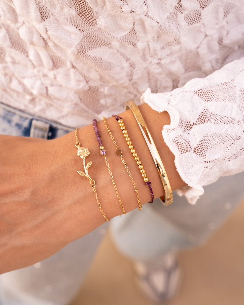 GEBOORTESTEEN ARMBAND GOUD
