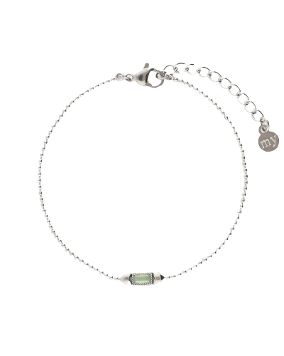 ARMBAND MET MINT GROENE STEEN ZILVER