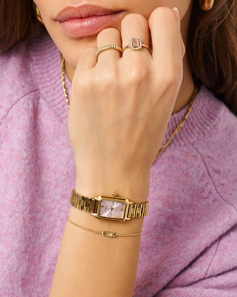 ARMBAND MET LICHT ROZE STEEN GOUD