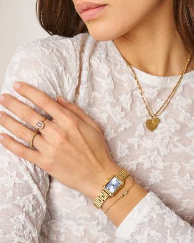 ARMBAND MET LAVENDER STEEN GOUD