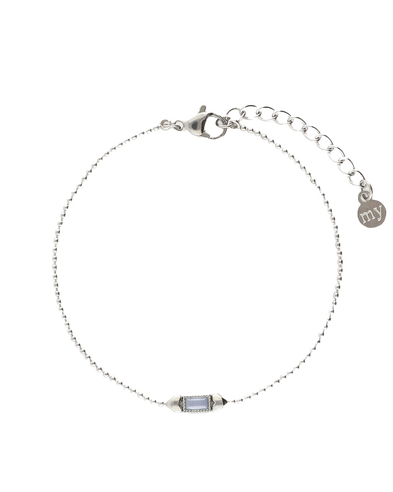 ARMBAND MET LAVENDER STEEN ZILVER