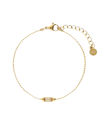 ARMBAND MET PEACH STEEN GOUD