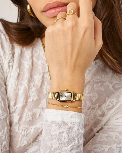 ARMBAND MET PEACH STEEN GOUD