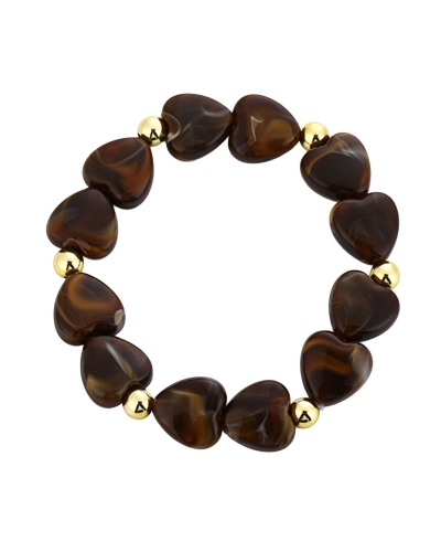 Gossip KRALENARMBAND HARTJES GOUD / BRUIN