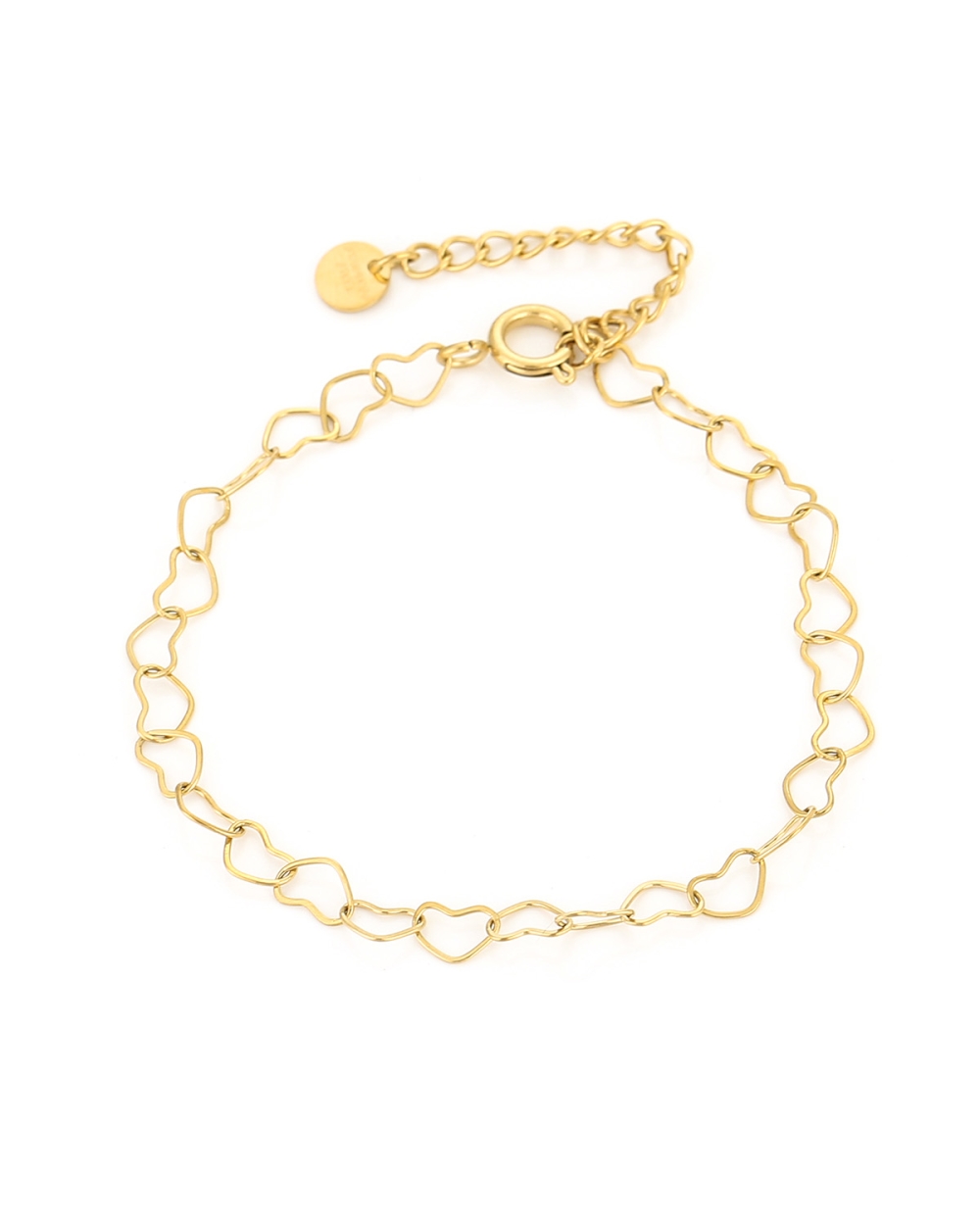 SCHAKELARMBAND MET HARTJES GOUD