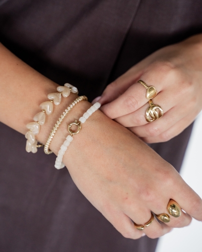 KRALENARMBAND BEIGE