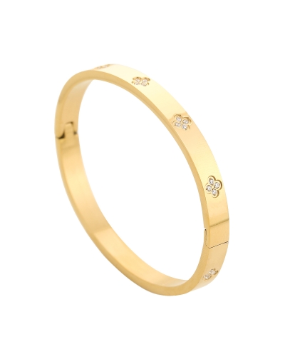 Gossip BANGLE MET KLAVERTJES GOUD