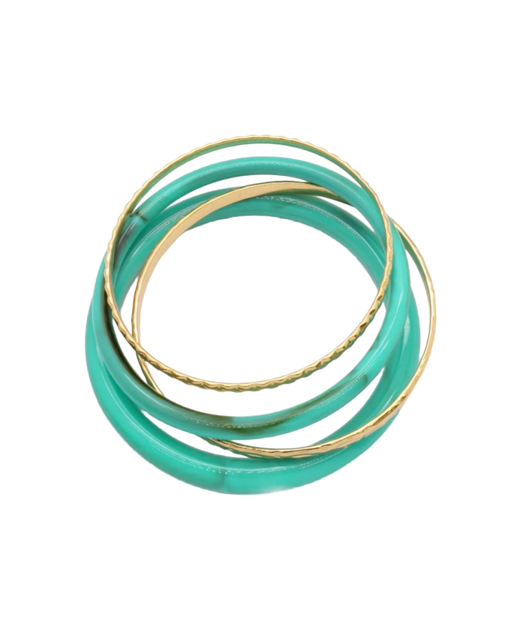 BANGLE SET TURQUOISE/GOUD
