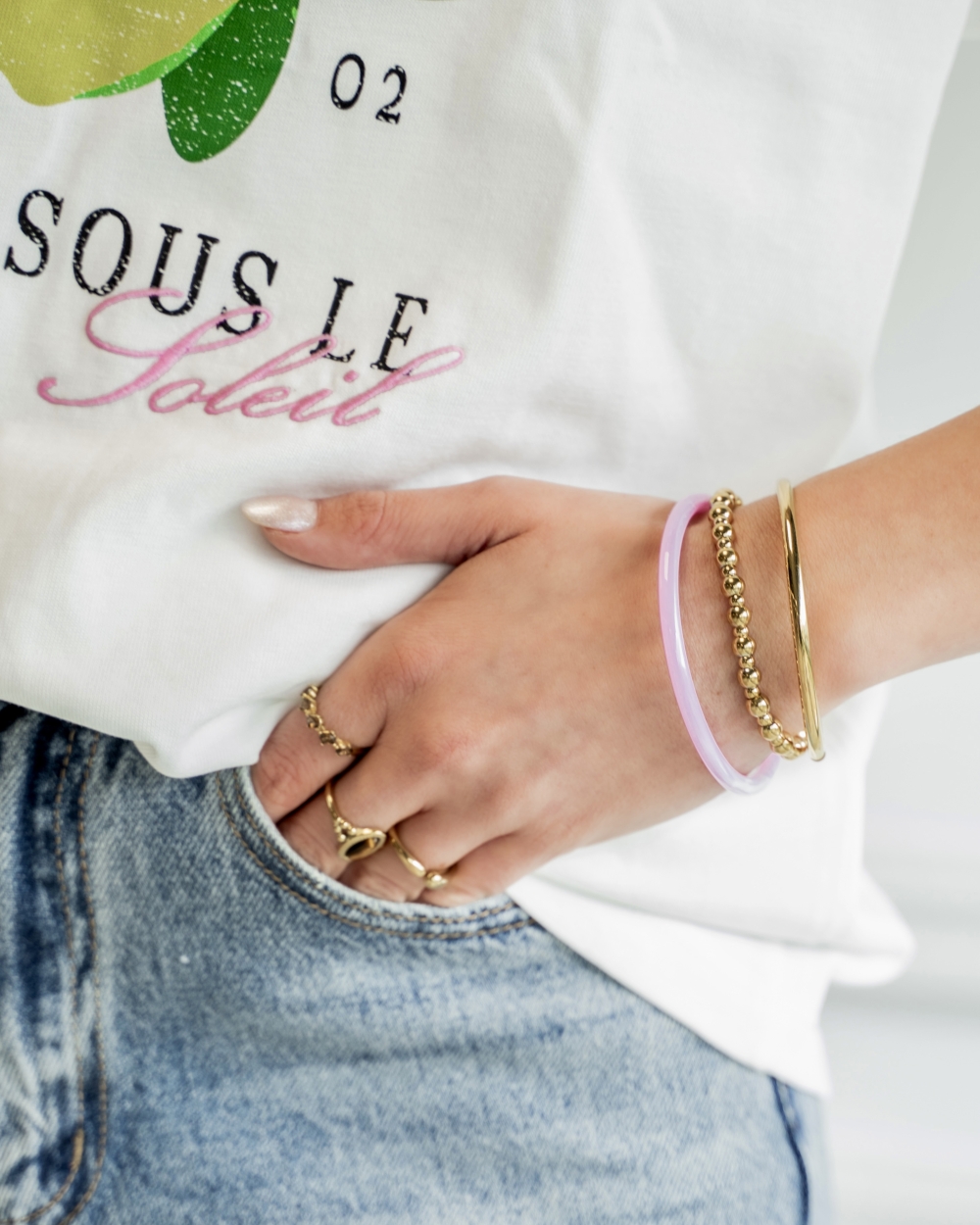 BANGLE SET LILA/GOUD | GOSSIP