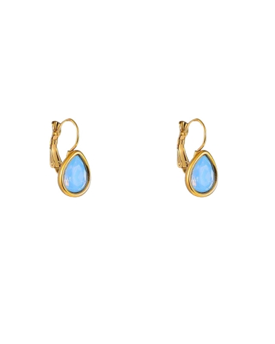 OORBELLEN BlAUWE DRUPPEL GOUD