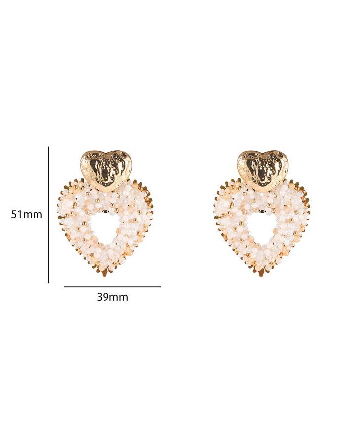 OORSTEKER HART CHAMPAGNE PARELS