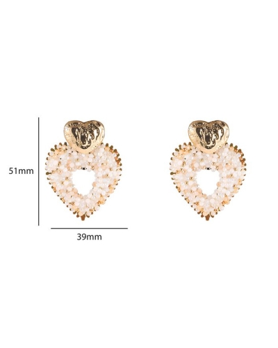 OORSTEKER HART CHAMPAGNE PARELS