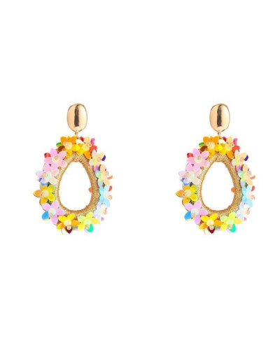 DRUPPEL OORBELLEN MET BLOEMEN RAINBOW