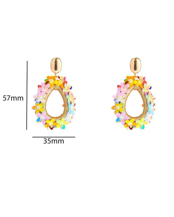 DRUPPEL OORBELLEN MET BLOEMEN RAINBOW