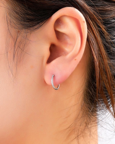 Day & Eve Small Sparkly Hoop E61066-1