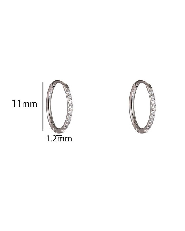 OORRINGEN MET STEENTJES ZILVER