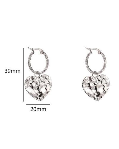 HOOP OORBELLEN MET HART ZILVER