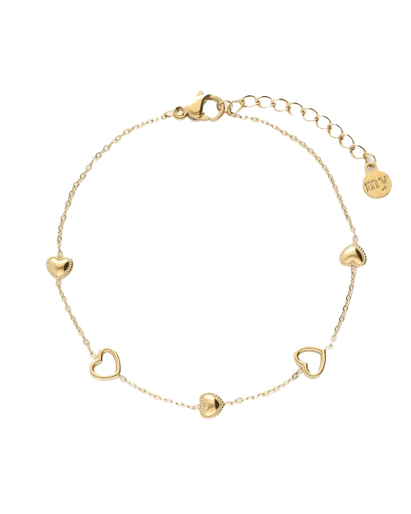 BOTANICAL ARMBAND MET OPEN HARTJES GOUD