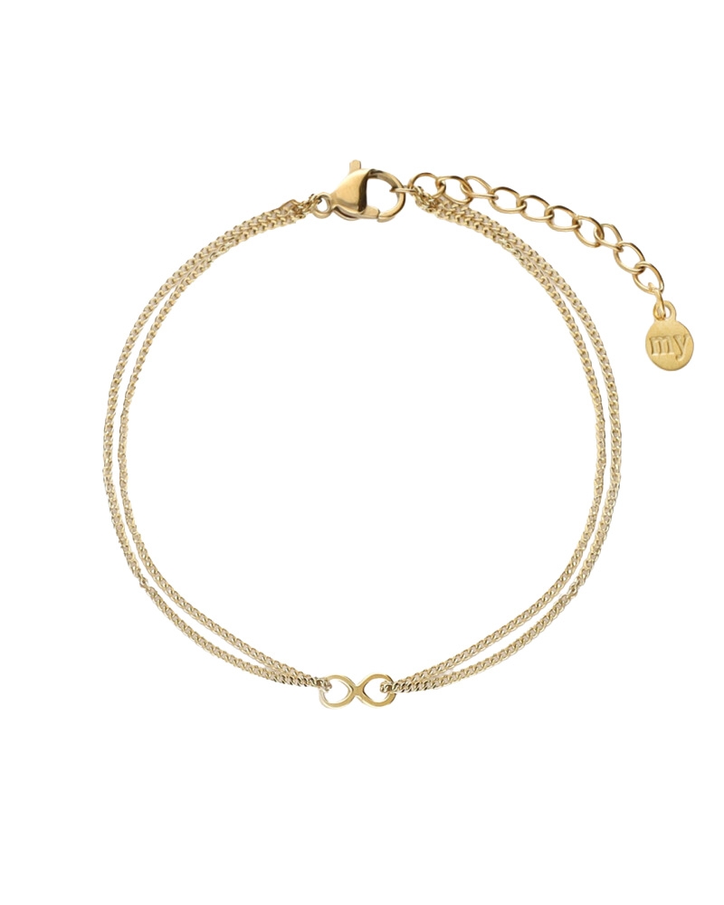DUBBELE ARMBAND INFINITY GOUD