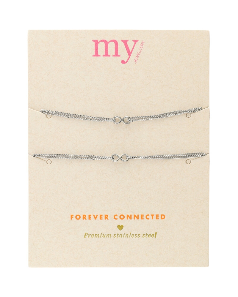 ARMBANDEN SET INFINITY ZILVER