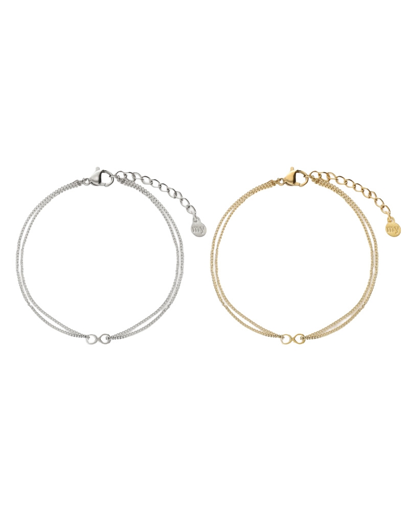 ARMBANDEN SET INFINITY GOUD/ZILVER