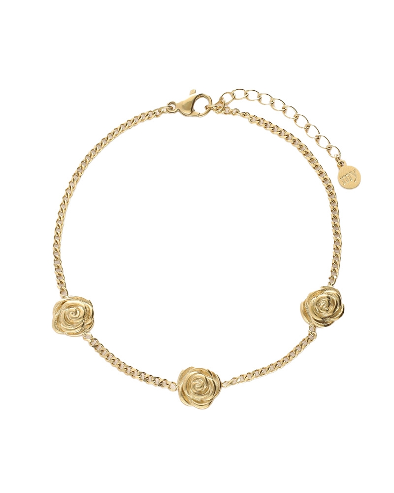 BOTANICAL ARMBAND MET DRIE ROZEN GOUD