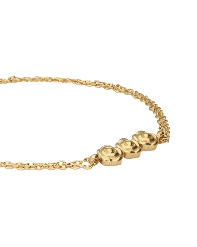BOTANICAL DUBBELE ARMBAND MET ROZEN GOUD