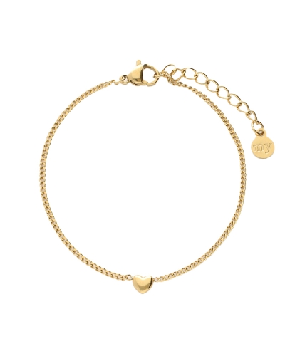 BOTANICAL ARMBAND MET FIJN HARTJE GOUD