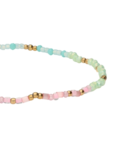 BOTANICAL ELASTIEKEN ARMBAND MET MULTIKLEUR KRALEN 