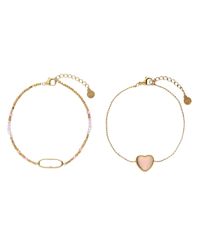 My Jewellery Bracelet set heart oval pink MJ15536
