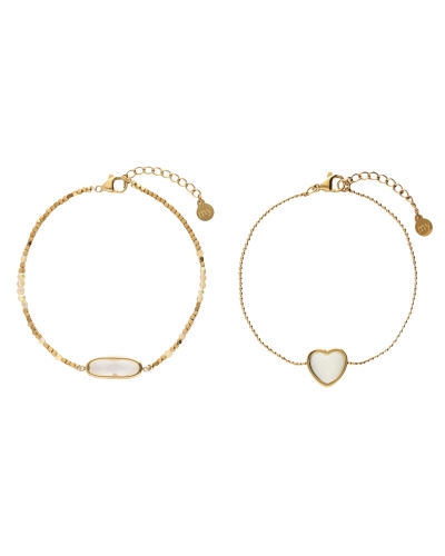 My Jewellery Bracelet set heart oval white MJ15534