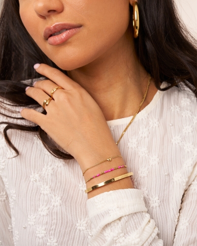 My Jewellery Bracelet fine pink gold beads MJ14974