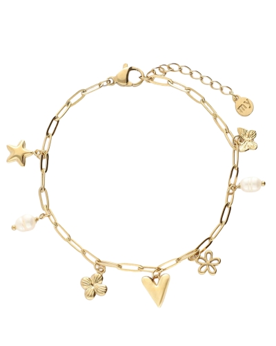 My Jewellery MINIMALISTISCHE SCHAKELARMBAND MET ZEVEN BEDELS GOUD