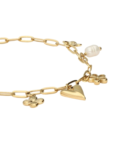 MINIMALISTISCHE SCHAKELARMBAND MET ZEVEN BEDELS GOUD