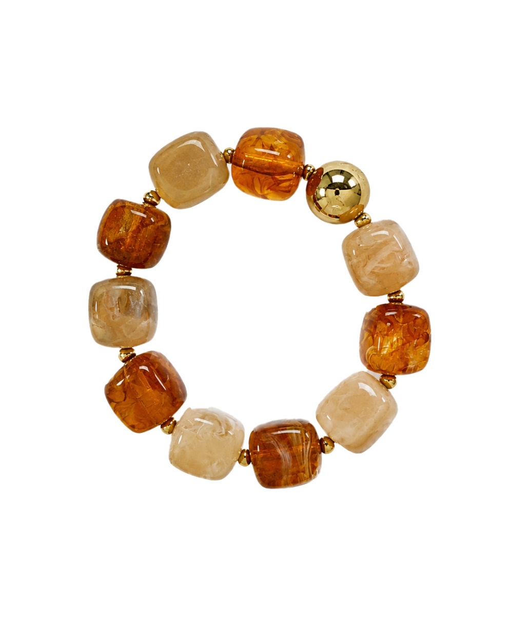 STATEMENT KRALENARMBAND TAUPE/BRUIN
