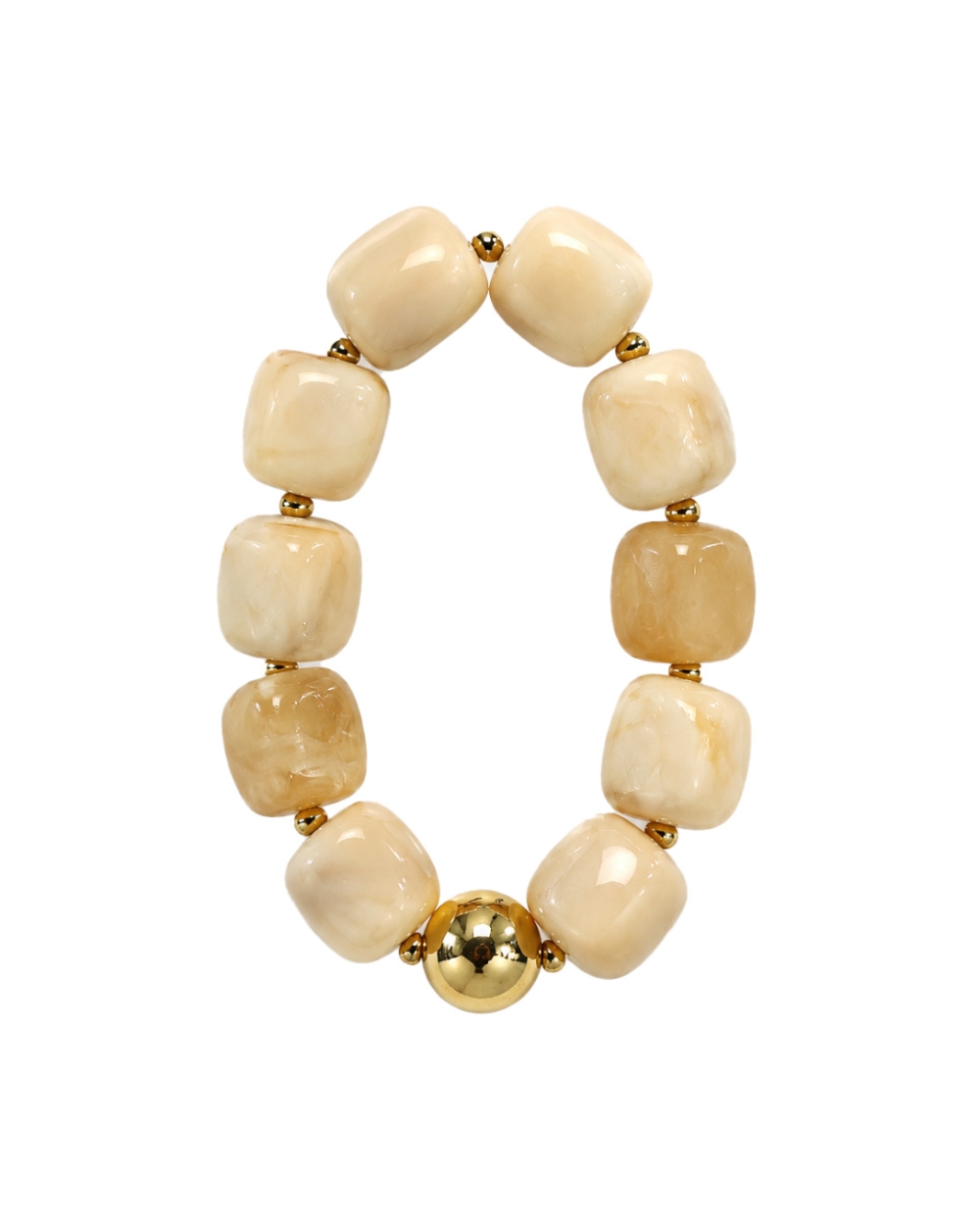 STATEMENT KRALENARMBAND BEIGE/ECRU