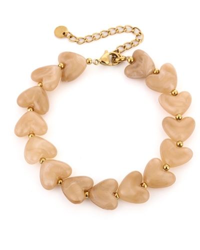 ARMBAND HARTJES KRALEN LICHT TAUPE