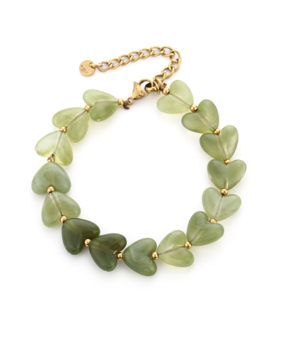 ARMBAND HARTJESKRALEN LICHT GROEN