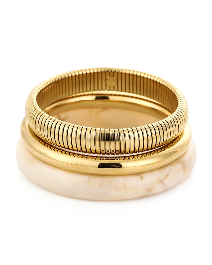 BANGLE SET RESIN GOUD BEIGE