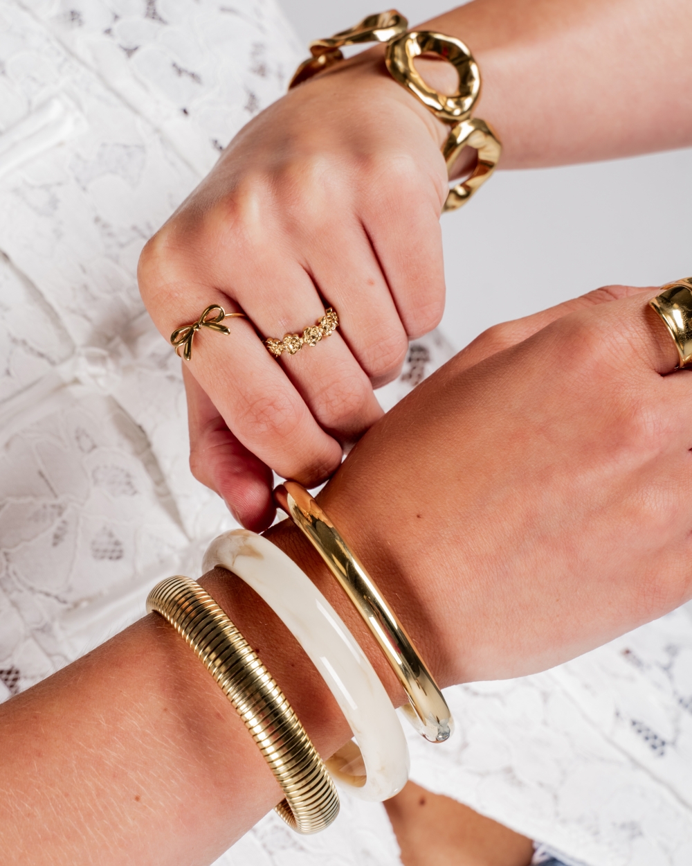 BANGLE SET RESIN GOUD BEIGE