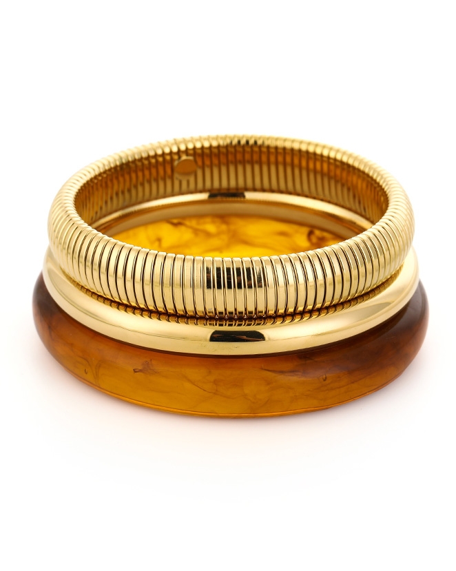 BANGLE SET RESIN GOUD BRUIN