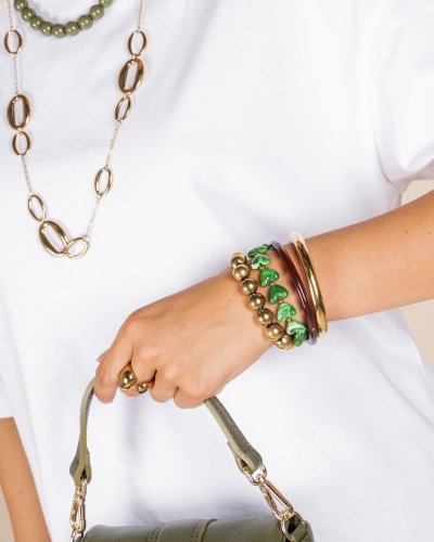 Gossip ARMBAND HARTJES STRETCH Groen