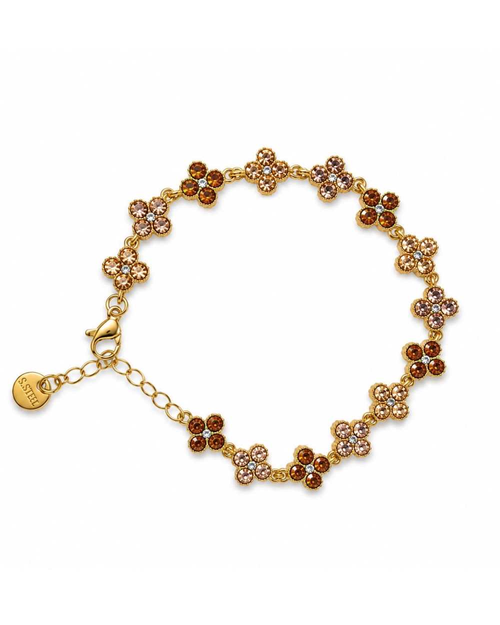 Gossip the Label ARMBAND CRYSTAL BLOEMEN Bruin