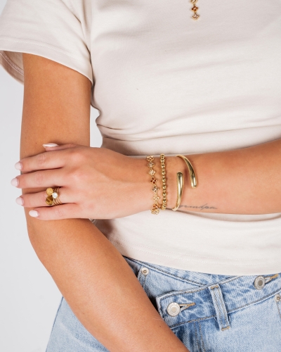 Gossip the Label ARMBAND CRYSTAL BLOEMEN Bruin