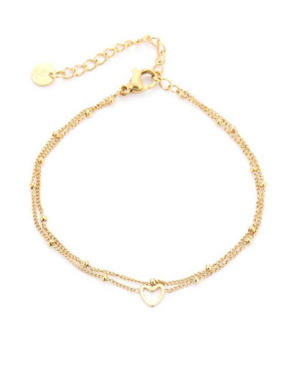 Gossip DUBBELE ARMBAND HARTJE Goud