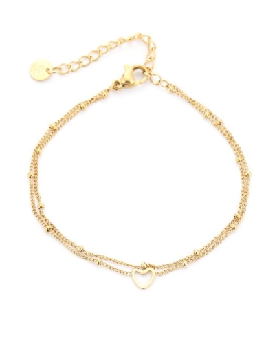 Gossip DUBBELE ARMBAND HARTJE Goud