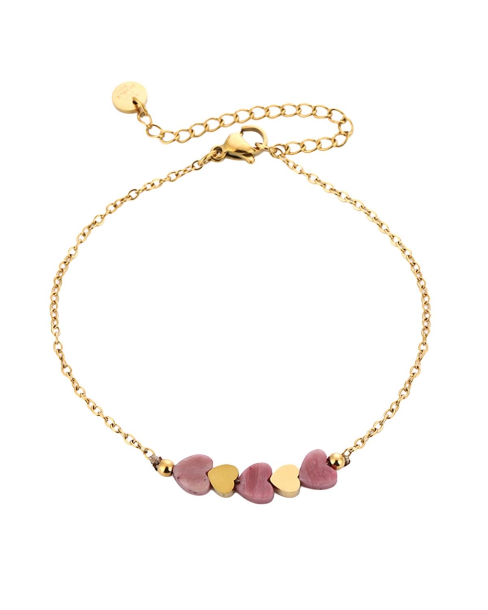 Gossip ARMBAND HARTJES EN STEEN Rose